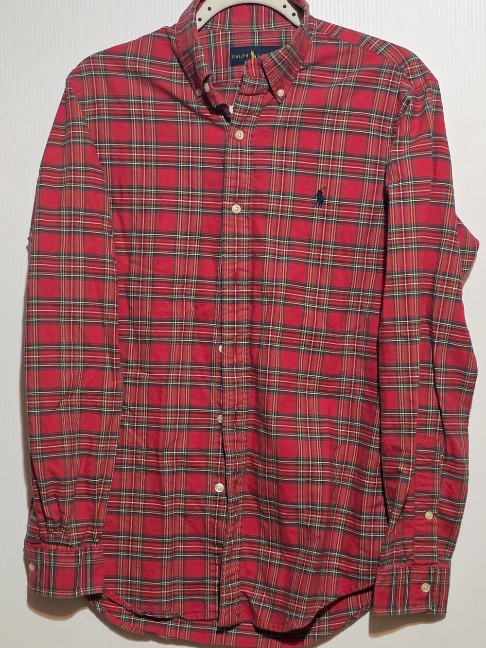 Polo Ralph Lauren Red Tartan Plaid Button Down Shirt Size S/P Capsule Holiday